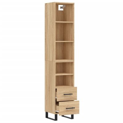 vidaXL Buffet haut Chêne sonoma 34,5x34x180 cm Bois d'ingénierie