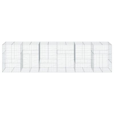 vidaXL Panier gabion avec couvercle 600x100x150 cm fer galvanisé