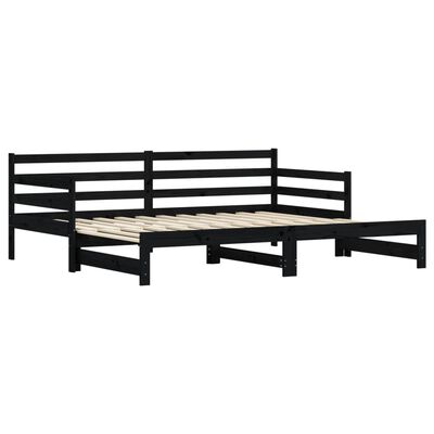 vidaXL Lit de jour et lit gigogne sans matelas 90x200 cm bois massif