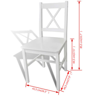 vidaXL Chaises à manger lot de 4 blanc bois de pin