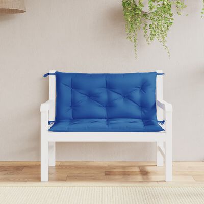 vidaXL Coussins de banc de jardin lot de 2 bleu royal tissu oxford