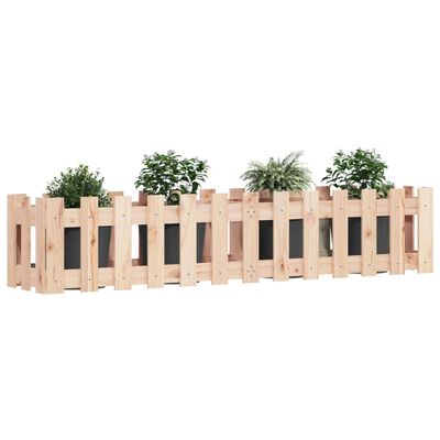 vidaXL Lit surélevé de jardin design de clôture 150x30x30cm pin massif