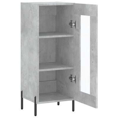 vidaXL Buffet Gris béton 34,5x34x90 cm Bois d'ingénierie