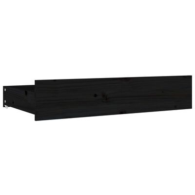 vidaXL Tiroirs de lit 4 pcs Noir Bois de pin massif