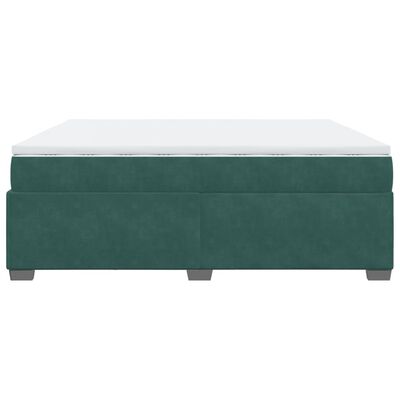 vidaXL Sommier à lattes de lit et matelas Vert foncé 200x200cm Velours