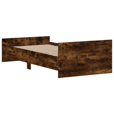 vidaXL Cadre de lit sans matelas chêne fumé 100x200 cm bois ingénierie