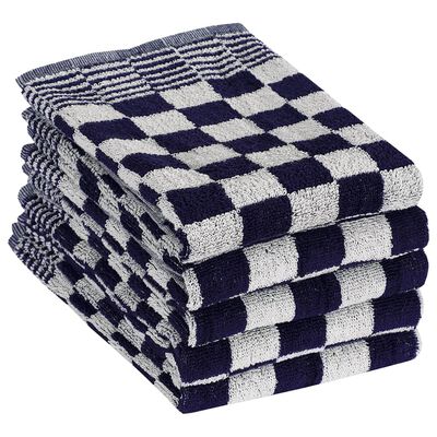 vidaXL Ensemble de serviettes 10 pcs bleu et blanc coton