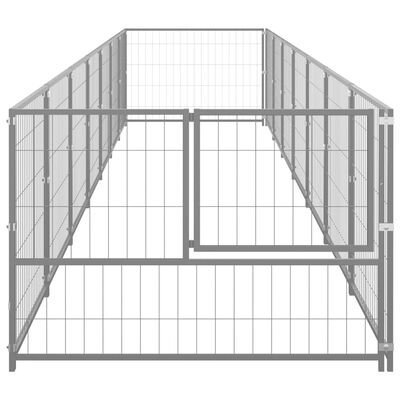 vidaXL Chenil Argenté 7 m² Acier