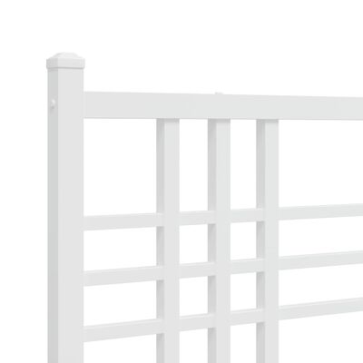 vidaXL Cadre de lit métal sans matelas et pied de lit blanc 200x200 cm