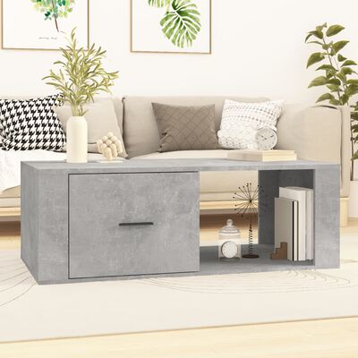 vidaXL Table basse Gris béton 100x50,5x35 cm Bois d'ingénierie