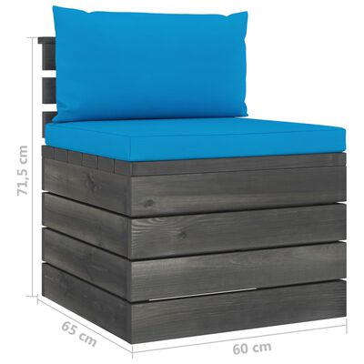 vidaXL Salon palette de jardin 2 pcs avec coussins Bois de pin massif