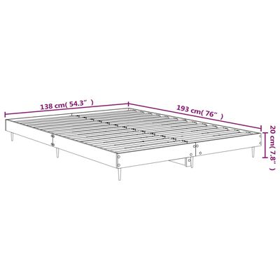 vidaXL Cadre de lit sans matelas chêne marron 135x190 cm