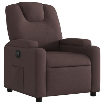 vidaXL Fauteuil inclinable électrique Marron foncé Tissu