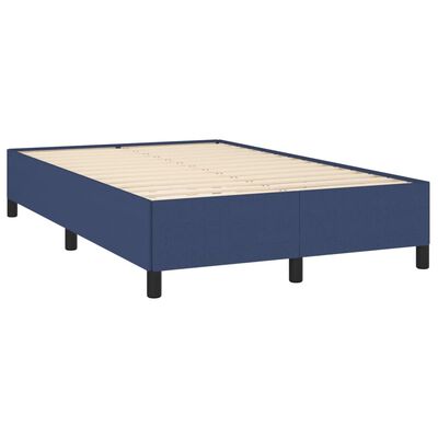 vidaXL Sommier à lattes de lit avec matelas bleu 120x190 cm tissu