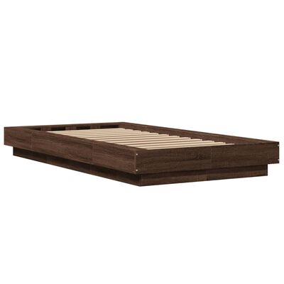 vidaXL Cadre de lit chêne marron 75x190 cm bois d'ingénierie