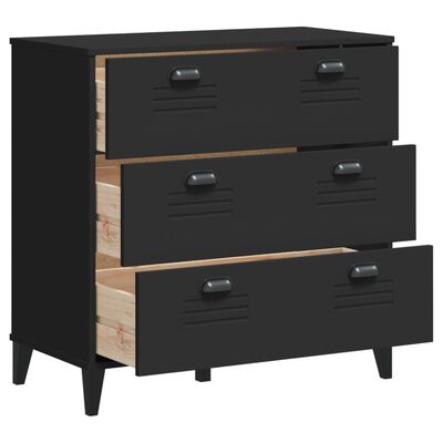 vidaXL Commode VIKEN noir bois d'ingénierie