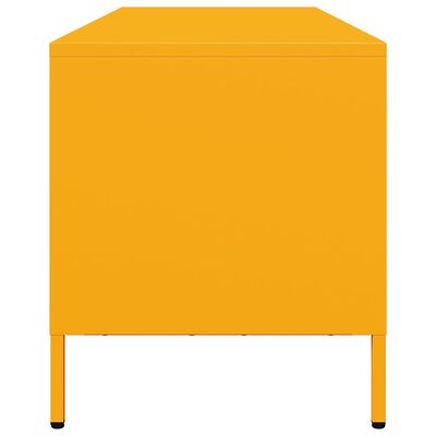 vidaXL Meuble TV jaune moutarde 135x39x43,5 cm acier laminé à froid