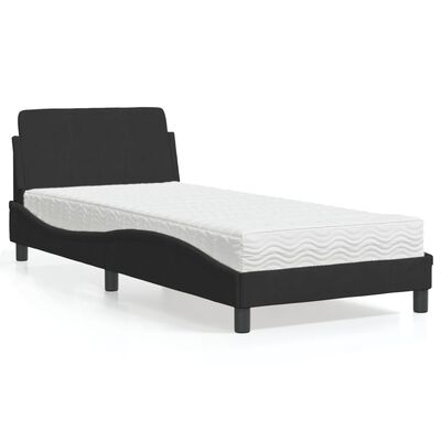 vidaXL Lit avec matelas noir 80x200 cm velours