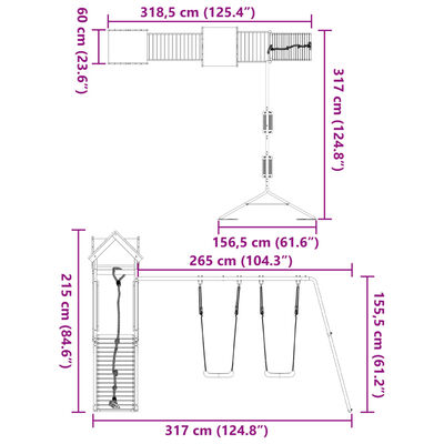 vidaXL Aire de jeux d'extérieur bois massif de douglas