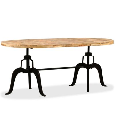 vidaXL Table à manger Bois de manguier massif et acier 180 cm