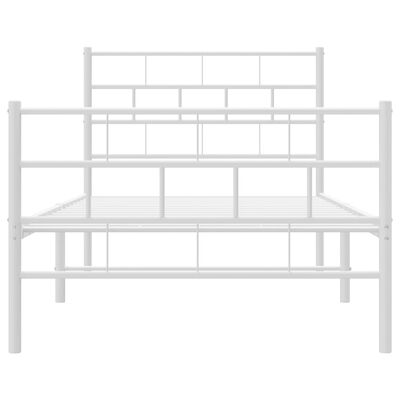 vidaXL Cadre de lit métal sans matelas et pied de lit blanc 100x200 cm