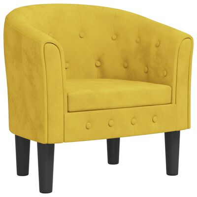 vidaXL Fauteuil jaune velours