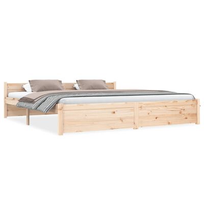 vidaXL Cadre de lit bois massif 180x200 cm super king