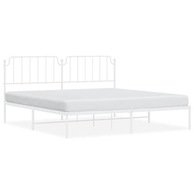 vidaXL Cadre de lit métal sans matelas et tête de lit blanc 193x203 cm