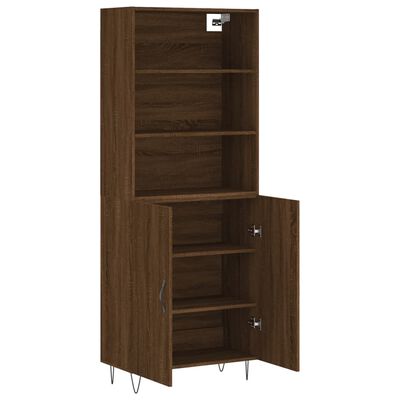 vidaXL Buffet haut Chêne marron 69,5x34x180 cm Bois d'ingénierie