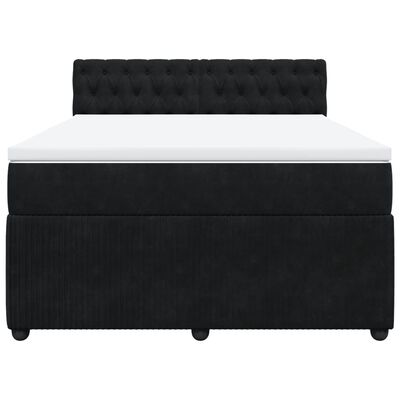 vidaXL Sommier à lattes de lit avec matelas Noir 140x190 cm Velours