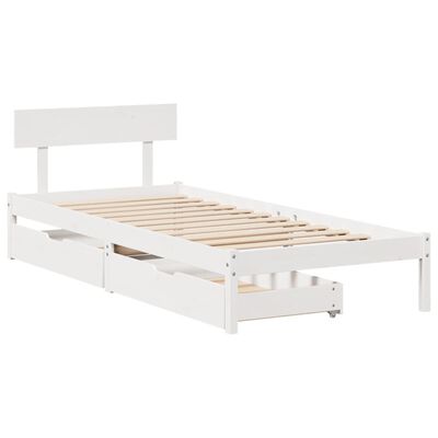 vidaXL Cadre de lit sans matelas blanc 90x200 cm bois de pin massif