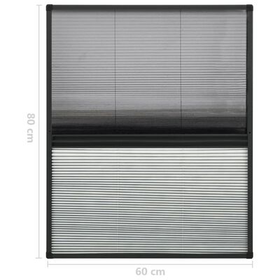 vidaXL Moustiquaire plissée pour fenêtre Aluminium 60x80cm avec auvent