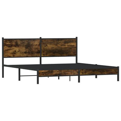 vidaXL Cadre de lit en métal sans matelas chêne fumé 180x200 cm