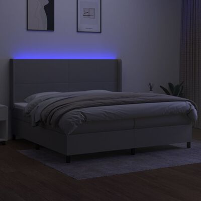 vidaXL Sommier à lattes de lit matelas LED Gris clair 200x200 cm Tissu