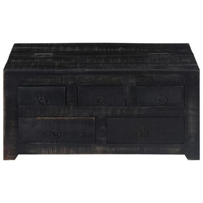 vidaXL Table basse Noir 65x65x30 cm Bois de manguier massif