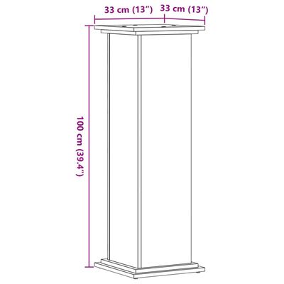 vidaXL Support pour plantes blanc 33x33x100 cm bois d'ingénierie