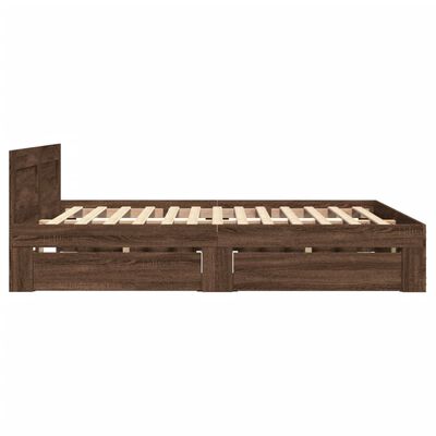 vidaXL Cadre de lit et tête de lit sans matelas chêne marron 120x190cm