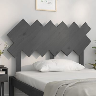 vidaXL Tête de lit Gris 122,5x3x80,5 cm Bois massif de pin