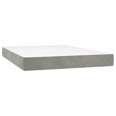 vidaXL Matelas de lit à ressorts ensachés Gris clair 140x190x20 cm