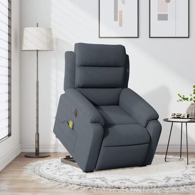 vidaXL Fauteuil inclinable de massage électrique gris foncé velours