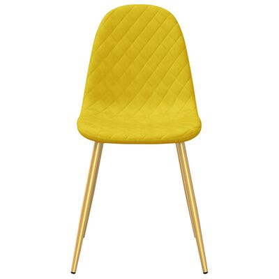 vidaXL Chaises à manger lot de 2 Jaune moutarde Velours