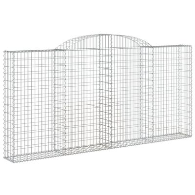 vidaXL Paniers à gabions arqués 2 pcs 300x30x140/160 cm fer galvanisé