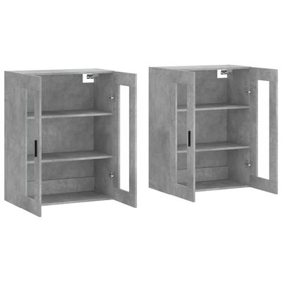 vidaXL Armoires murales 2 pcs gris béton bois d'ingénierie