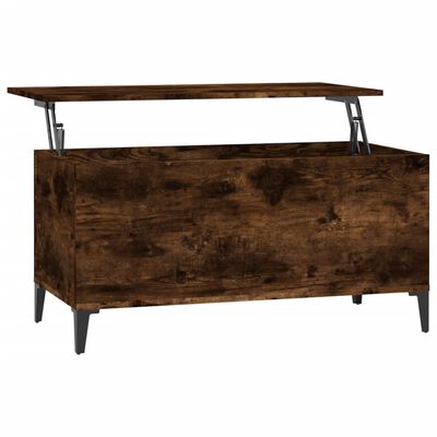 vidaXL Table basse Chêne fumé 90x44,5x45 cm Bois d'ingénierie