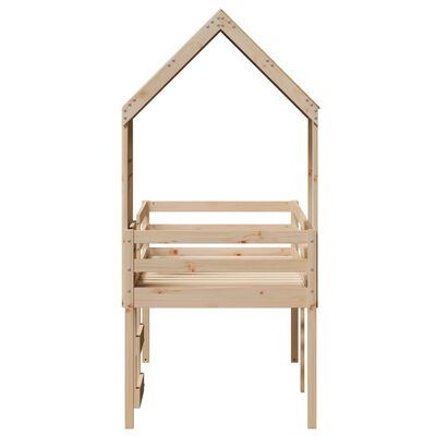 vidaXL Lit haut avec toit 75x190 cm bois de pin massif