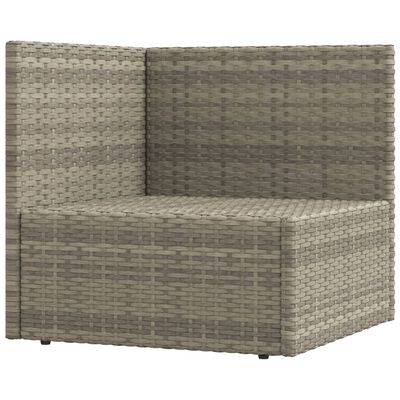 vidaXL Salon de jardin 9 pcs avec coussins Gris Résine tressée