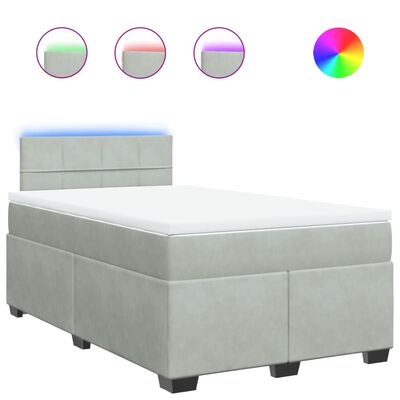 vidaXL Sommier à lattes de lit et matelas gris clair 120x190cm velours