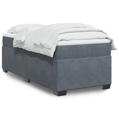 vidaXL Sommier à lattes de lit avec matelas Gris foncé 100x200 cm