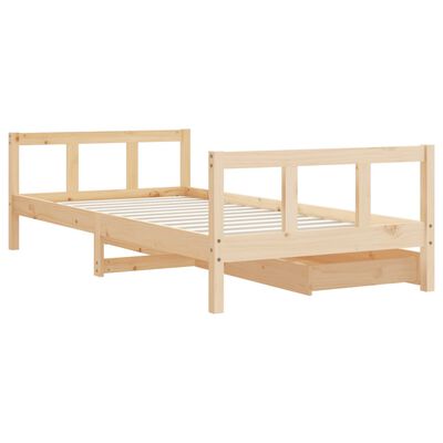 vidaXL Cadre de lit d'enfants et tiroirs 90x190 cm bois de pin massif