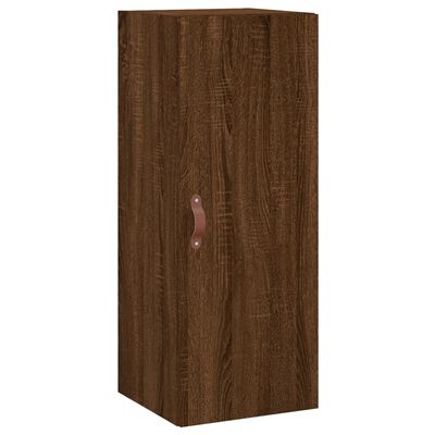 vidaXL Buffet haut Chêne marron 34,5x34x180 cm Bois d'ingénierie